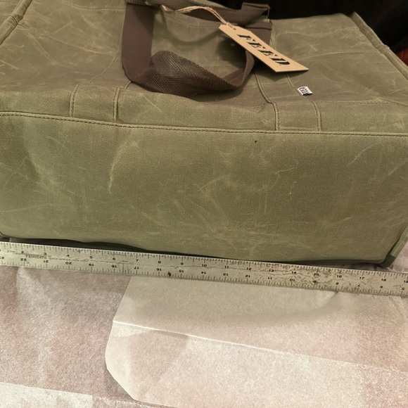 FEED Projects XL Market Structured Carry-All Organizer Tote Khaki Green NWT - Picture 3 of 16